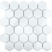 Керамическая мозаика Geometry Hexagon small White Glossy 51x59