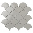 Керамическая мозаика Shapes Fan Shape Light Grey Glossy