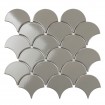 Керамическая мозаика Shapes Fan Shape Dark Grey Glossy