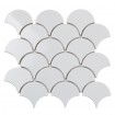 Керамическая мозаика Shapes Fan Shape White Glossy
