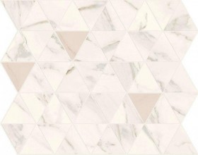 E569 Motif Calacatta Triangle Gold Tessere Rombi 29*25