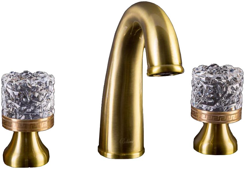 Смеситель для раковины Boheme Crystal 317-CRST Бронза на 3 отверстия