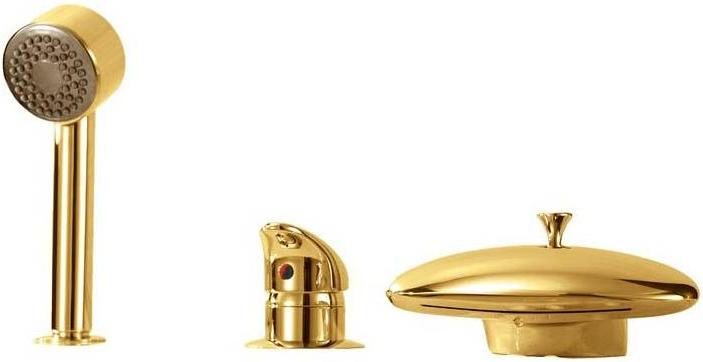 Смеситель на борт ванны Boheme Aquadesign 398 Золото с душевым гарнитуром