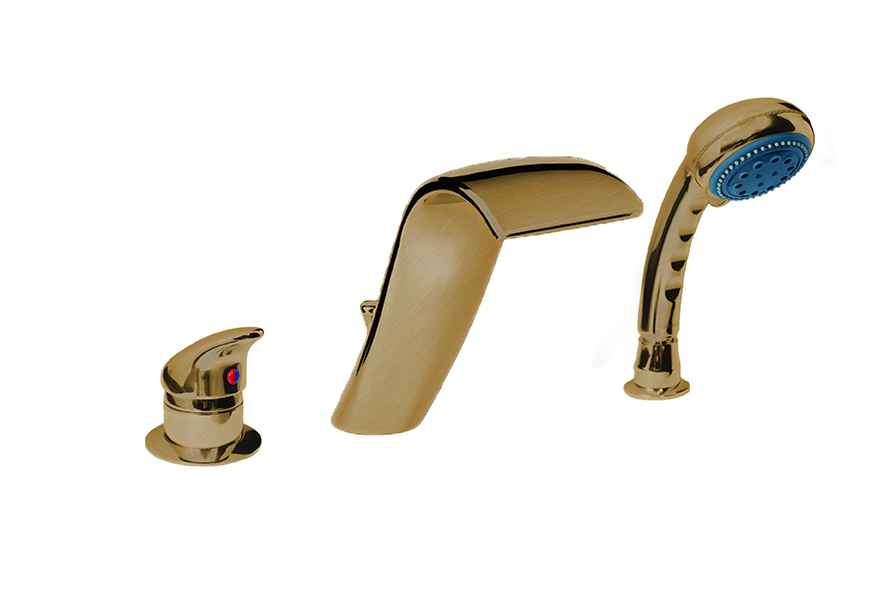 Смеситель для акриловой ванны врезной Boheme Cobra 399 с душевым гарнитуром