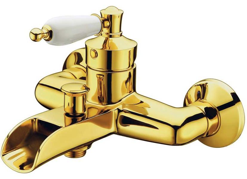 Смеситель для ванны Boheme Vogue 213 Золото с каскадным изливом