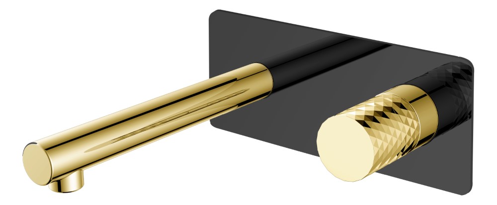 Смеситель из стены Boheme Stick 125-BG BLACK DIAMOND GOLD