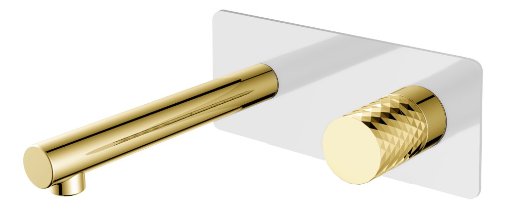 Смеситель из стены Boheme Stick 125-WG WHITE DIAMOND GOLD