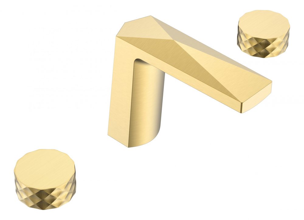 Смеситель на 3 отверстия Boheme Venturo 150-G-DIAMOND золото, ручка DIAMOND
