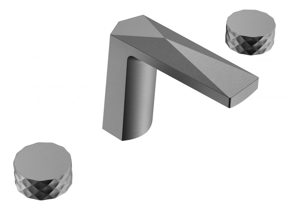 Смеситель на 3 отверстия Boheme Venturo 150-GM-DIAMOND Gun Metall, ручка DIAMOND