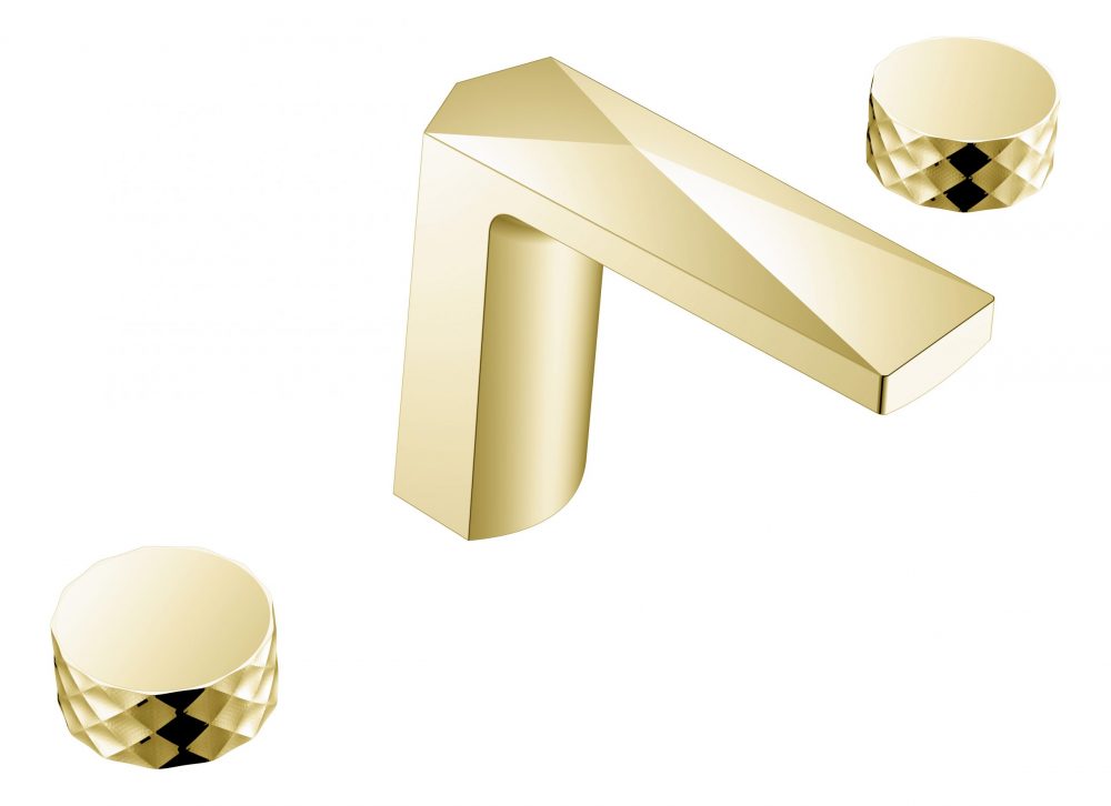 Смеситель на 3 отверстия Boheme Venturo 150-MG-DIAMOND Matt Gold, ручка DIAMOND