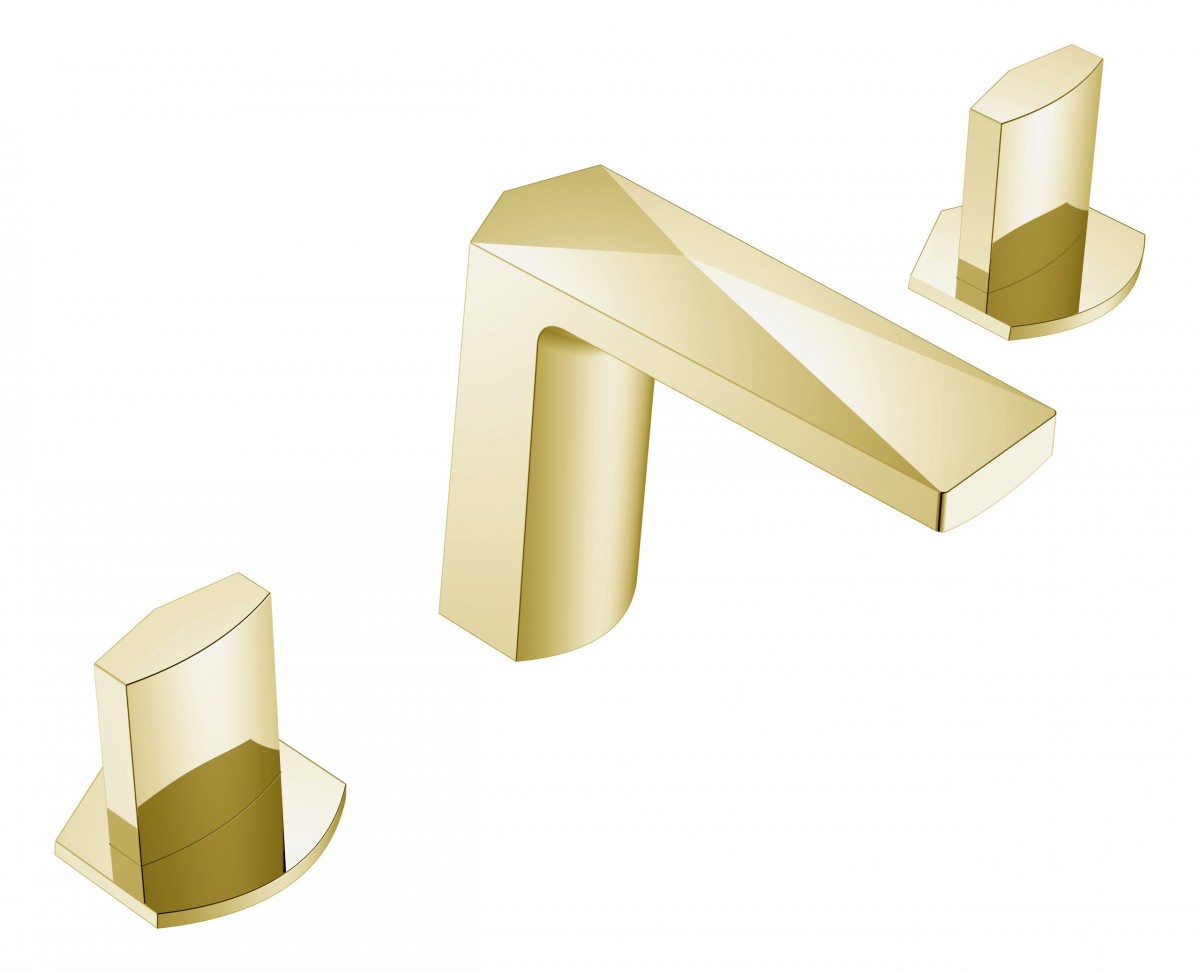Смеситель на 3 отверстия Boheme Venturo 150-MG-ICE Matt Gold, ручка ICE