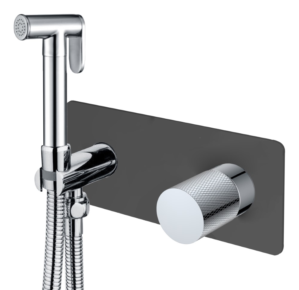 Гигиенический душ со смесителем Boheme Stick 127-BCR.2 BLACK TOUCH CHROME