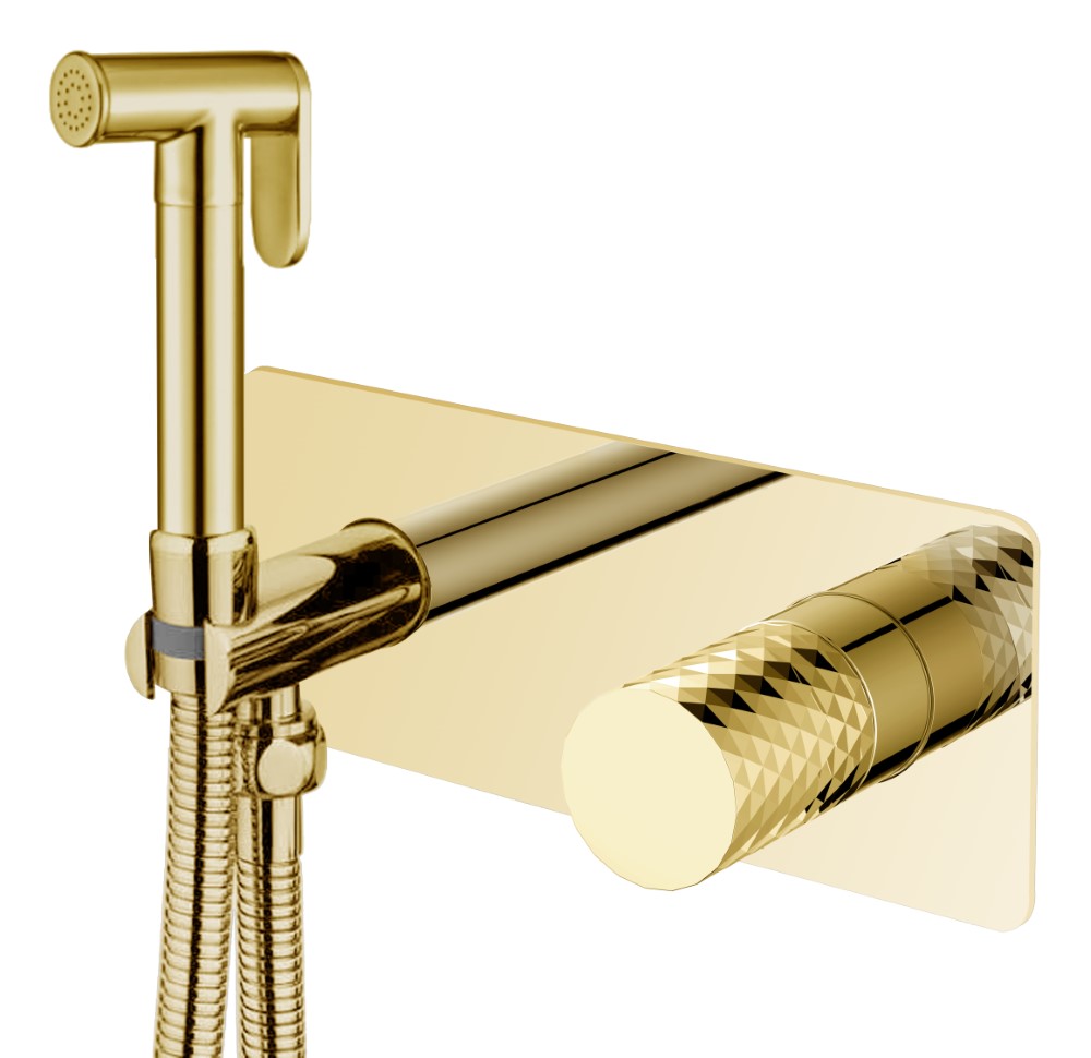 Гигиенический душ со смесителем Boheme Stick 127-GG GOLD DIAMOND GOLD