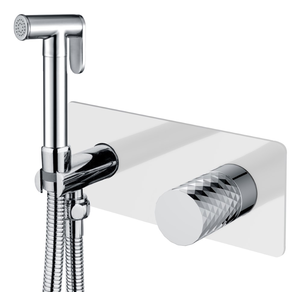 Гигиенический душ со смесителем Boheme Stick 127-WCR WHITE DIAMOND CHROME