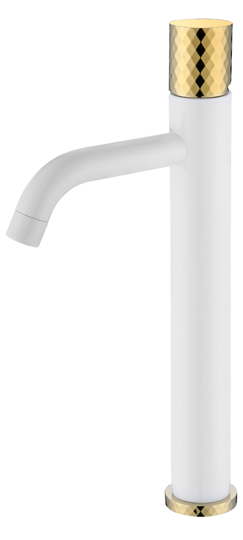 Смеситель для раковины Boheme  Stick 122-WG WHITE DIAMOND GOLD
