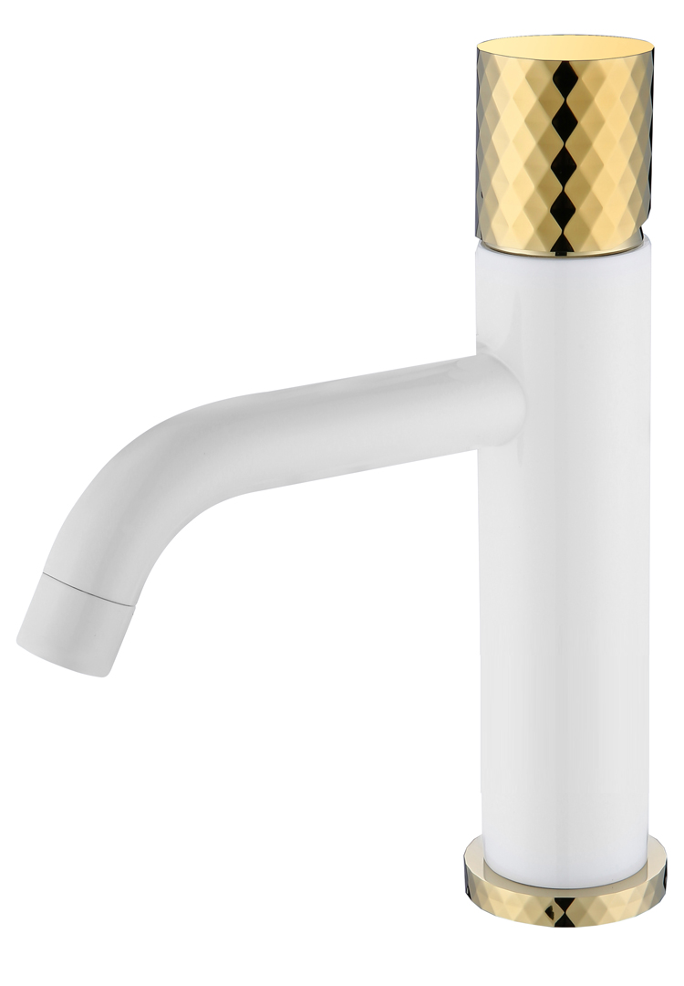 Смеситель для раковины Boheme  Stick 121-WG WHITE DIAMOND GOLD
