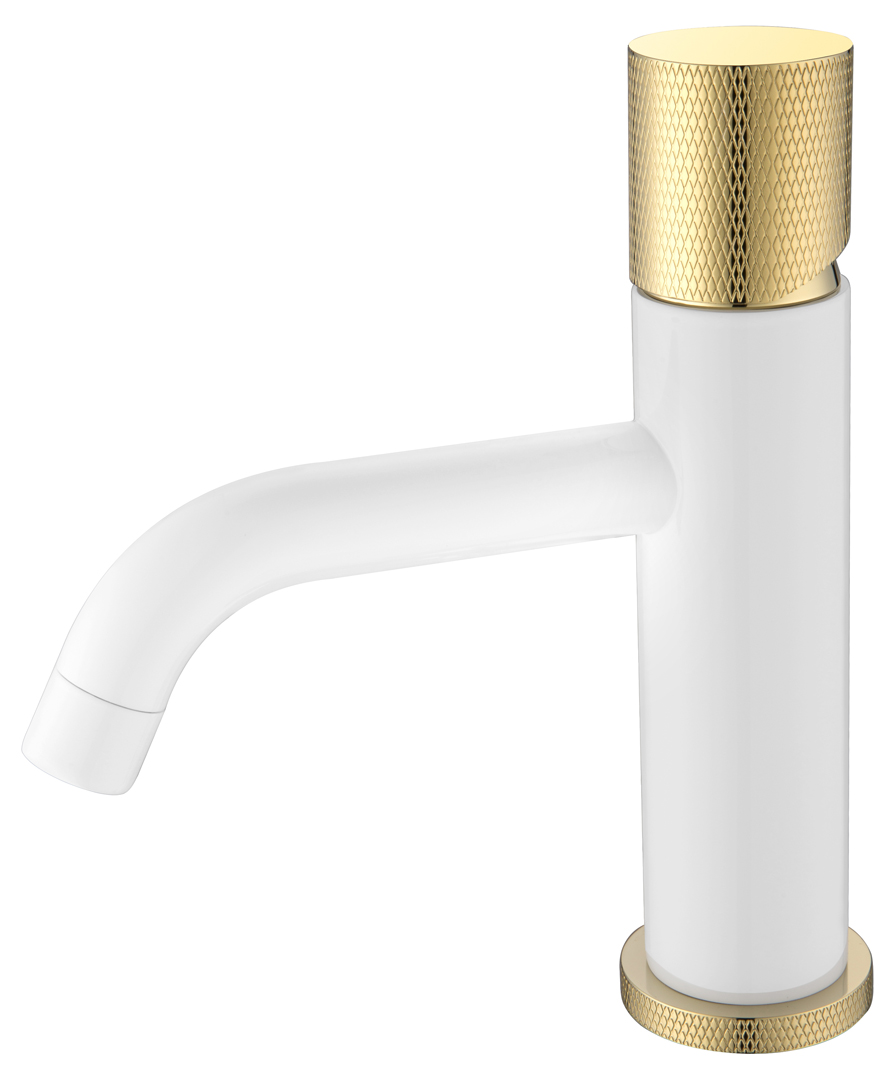 Смеситель для раковины Boheme Stick 121-WG.2 WHITE TOUCH GOLD