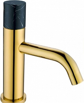 Смеситель для раковины Boheme  Stick 121-G-MR-B GOLD ручка мрамор черная