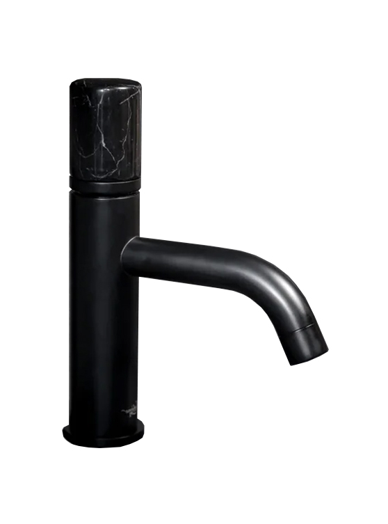Смеситель для раковины Boheme  Stick 121-B-MR-B BLACK ручка мрамор черная