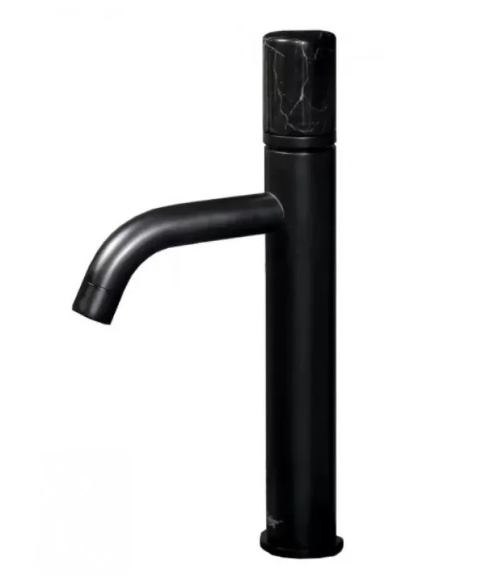 Смеситель для раковины Boheme  Stick 122-B-MR-B BLACK ручка мрамор черная