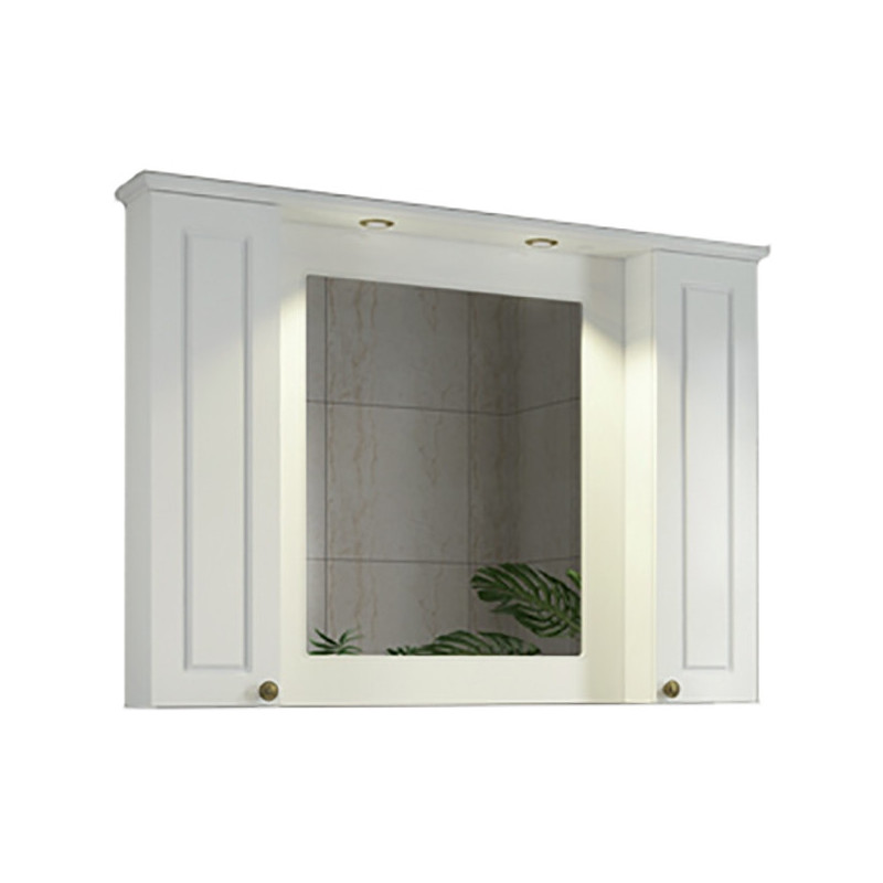 Зеркало-шкаф Comforty Палермо-120 белый глянец