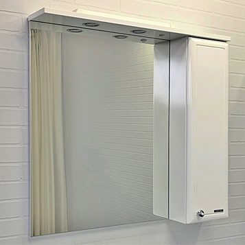 Зеркало-шкаф Comforty Сочи-85 белый глянец