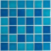 Керамическая мозаика 48х48 Crackle Blue Mixed Glossy 48х48