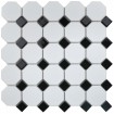 Керамическая мозаика Geometry Octagon small White/Black Matt