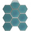 Керамическая мозаика Geometry Hexagon big Green Glossy 95x110
